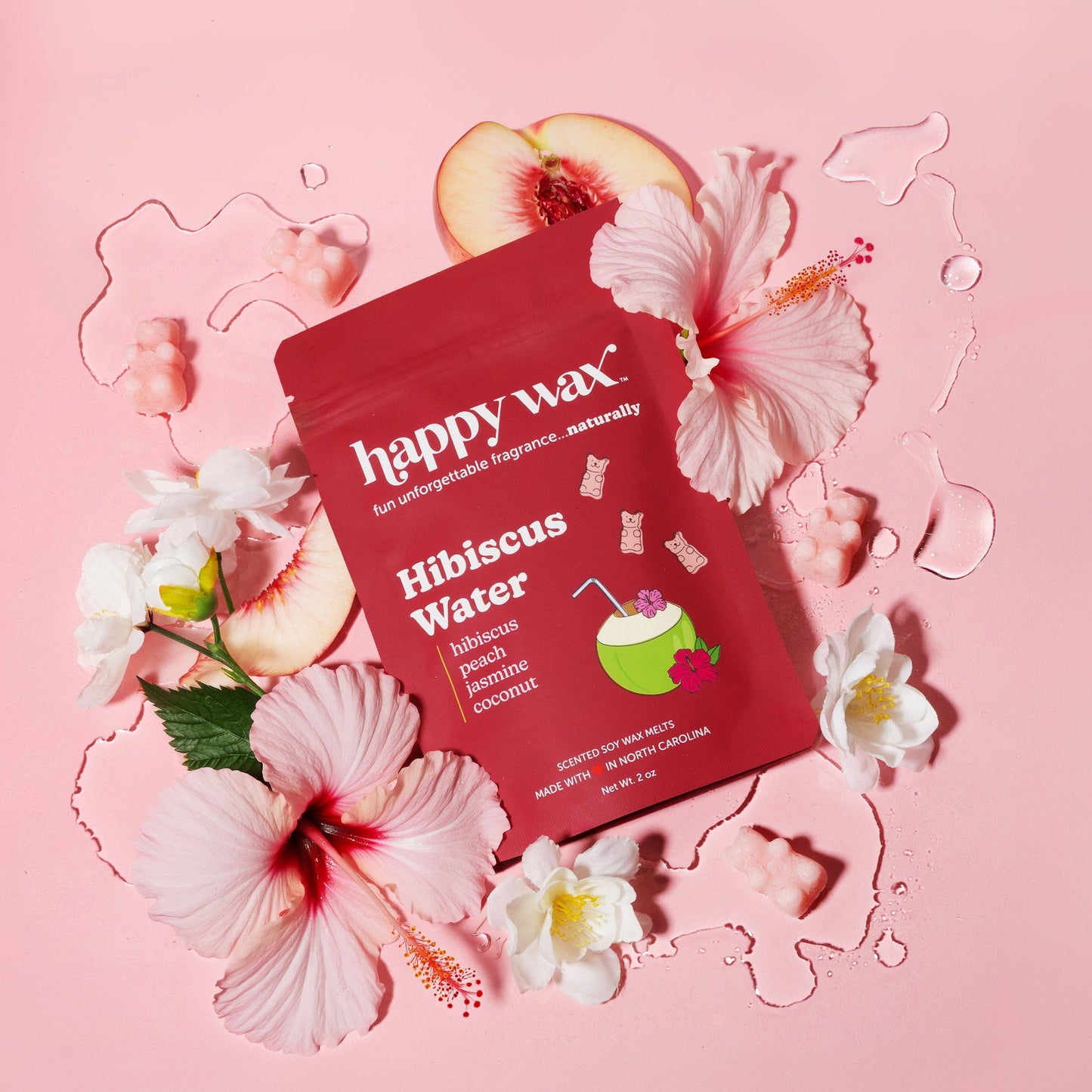Hibiscus Water Wax Melts: 4 oz. Pouch